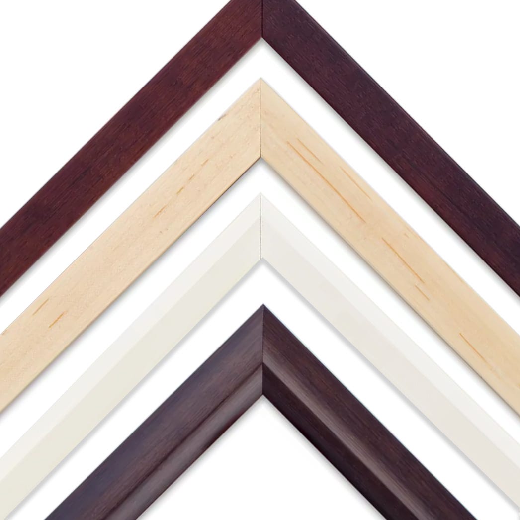 Wooden picture frames designed for gallery presentations