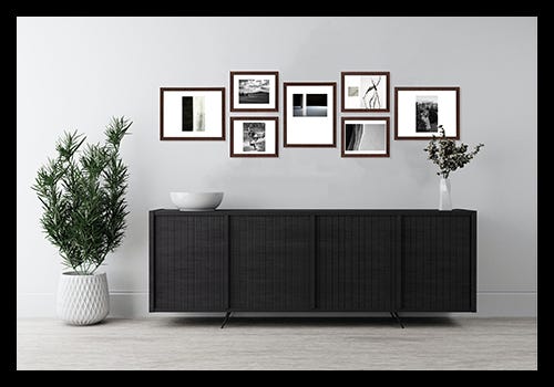 Easily curate a gallery wall with Ready-To-Ship picture frame kits Easily curate a gallery wall with Ready-To-Ship picture frame kits