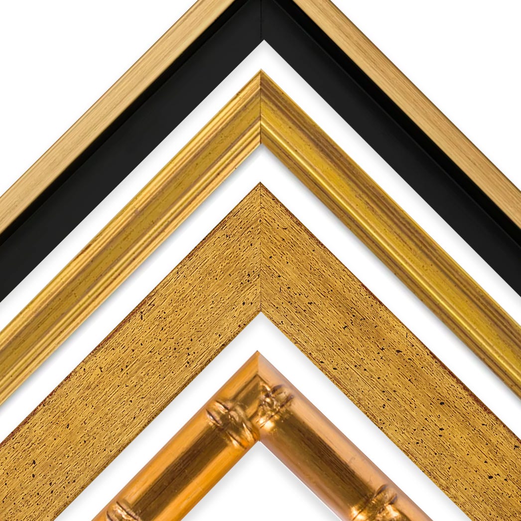 Collection of gold wooden picture frames