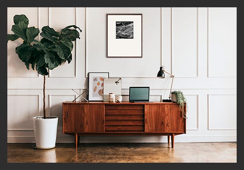 Use a drop border (larger at the bottom) to emphasize your artwork Use a drop border (larger at the bottom) to emphasize your artwork