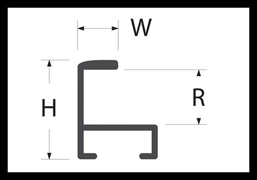 Nielsen 11 metal picture frame line drawing of profile Nielsen 11 metal picture frame line drawing of profile