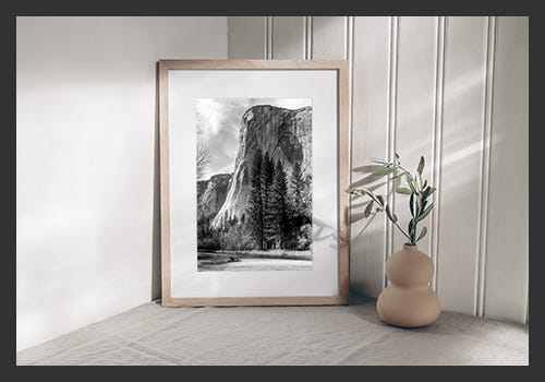 Cliffside framed in a natural wooden picture frame. Cliffside framed in a natural wooden picture frame.