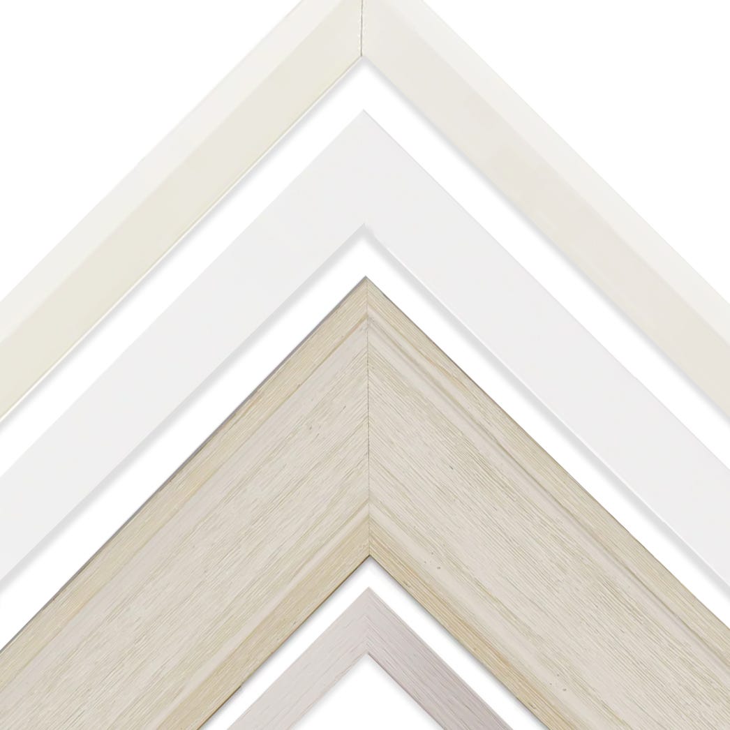 Collection of white wood picture frames