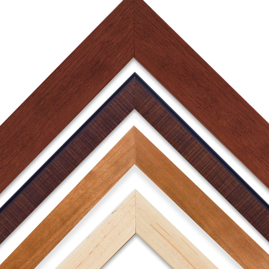 Solid wood toned custom wood picture frames